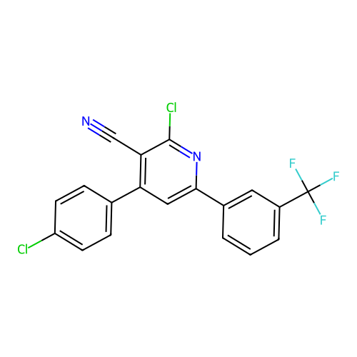 2-Chloro-4-(4-chlorophenyl)-6-[3-(trifluoromethyl)phenyl]nicotinonitrile structure
