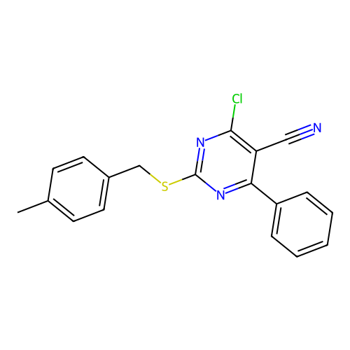 4-Chloro-2-[(4-methylbenzyl)sulfanyl]-6-phenyl-5-pyrimidinecarbonitrile structure