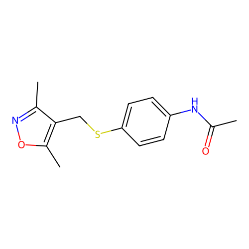 N-(4-{[(3,5-dimethyl-4-isoxazolyl)methyl]sulfanyl}phenyl)acetamide structure