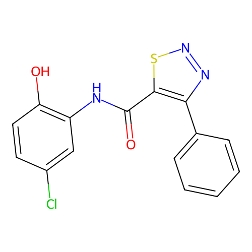 N-(5-chloro-2-hydroxyphenyl)-4-phenyl-1,2,3-thiadiazole-5-carboxamide structure