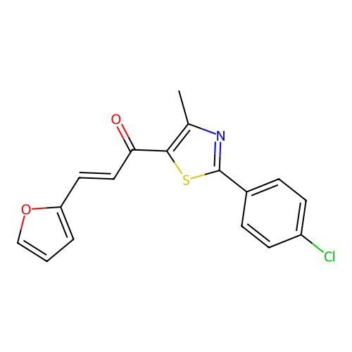 1-[2-(4-Chlorophenyl)-4-methyl-1,3-thiazol-5-yl]-3-(furan-2-yl)prop-2-en-1-one structure