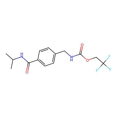 2,2,2-trifluoroethyl N-{4-[(isopropylamino)carbonyl]benzyl}carbamate structure