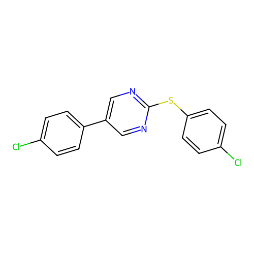 5-(4-Chlorophenyl)-2-[(4-chlorophenyl)sulfanyl]pyrimidine structure