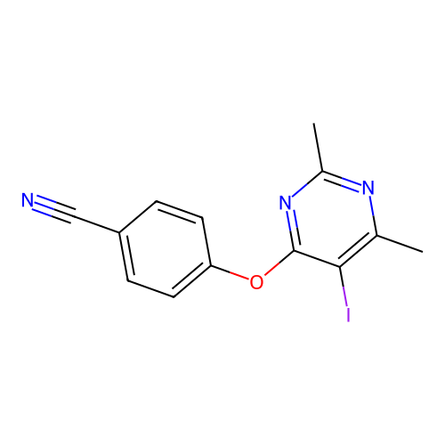 4-[(5-Iodo-2,6-dimethyl-4-pyrimidinyl)oxy]benzenecarbonitrile structure