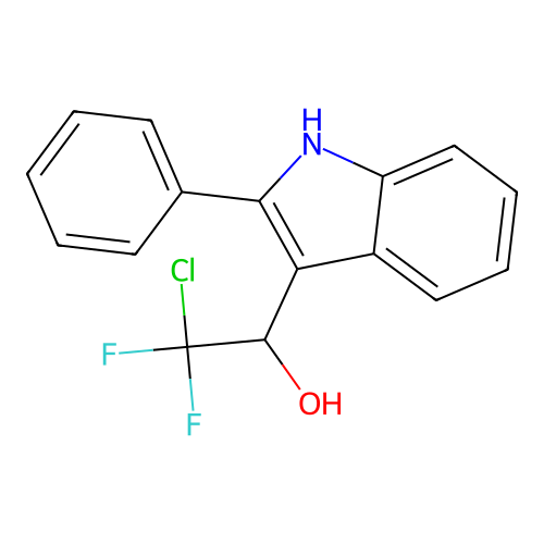 2-chloro-2,2-difluoro-1-(2-phenyl-1H-indol-3-yl)-1-ethanol structure