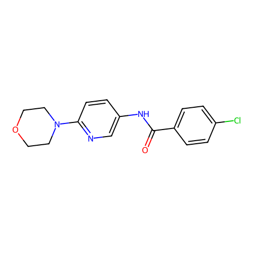 4-chloro-N-(6-morpholino-3-pyridinyl)benzenecarboxamide structure