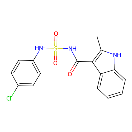 N-[(4-chlorophenyl)sulfamoyl]-2-methyl-1H-indole-3-carboxamide structure