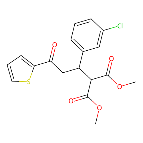 Dimethyl 2-[1-(3-chlorophenyl)-3-oxo-3-(2-thienyl)propyl]malonate structure