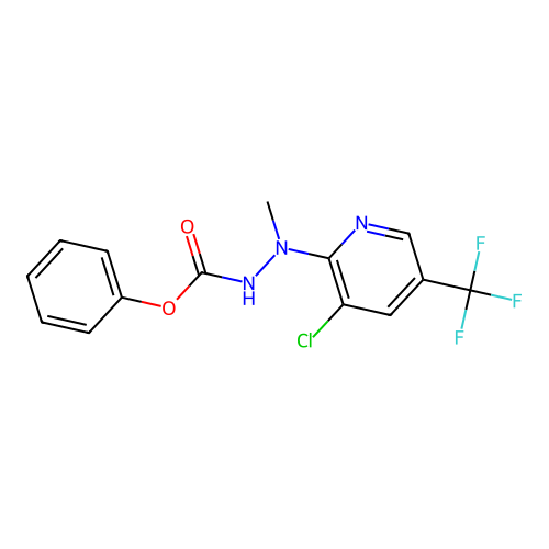 phenyl 2-[3-chloro-5-(trifluoromethyl)-2-pyridinyl]-2-methyl-1-hydrazinecarboxylate structure