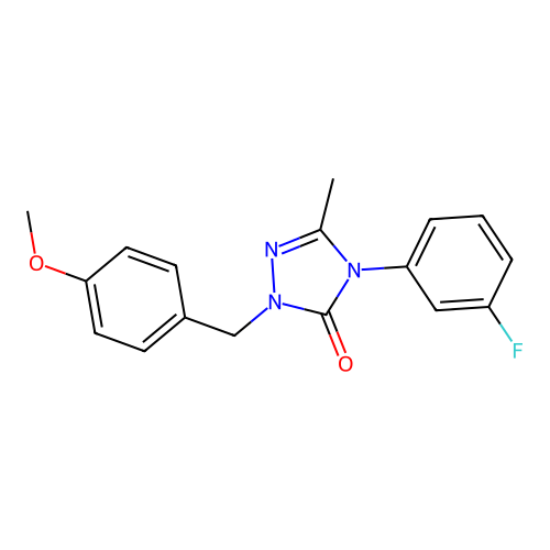 4-(3-fluorophenyl)-2-(4-methoxybenzyl)-5-methyl-2,4-dihydro-3H-1,2,4-triazol-3-one structure