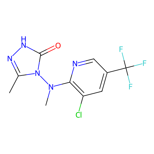 4-[[3-chloro-5-(trifluoromethyl)-2-pyridinyl](methyl)amino]-5-methyl-2,4-dihydro-3H-1,2,4-triazol-3-one structure