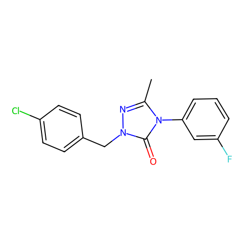 2-(4-chlorobenzyl)-4-(3-fluorophenyl)-5-methyl-2,4-dihydro-3H-1,2,4-triazol-3-one structure