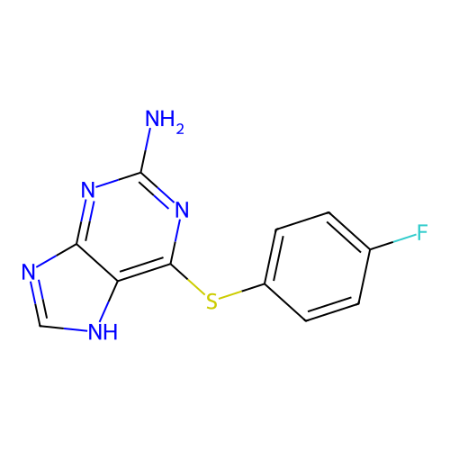 6-[(4-fluorophenyl)sulfanyl]-9H-purin-2-ylamine structure
