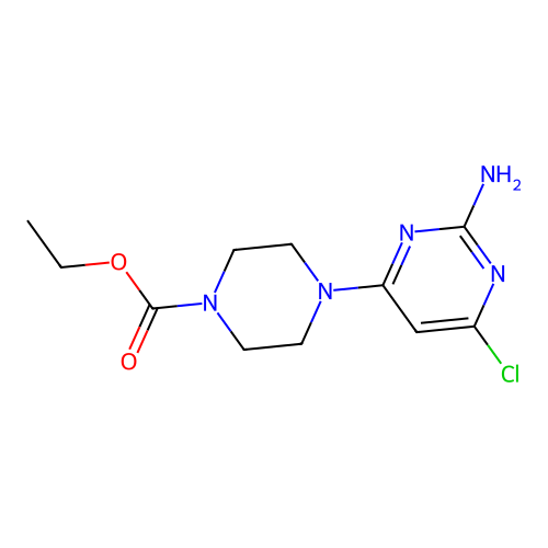 Ethyl 4-(2-amino-6-chloropyrimidin-4-yl)piperazine-1-carboxylate structure
