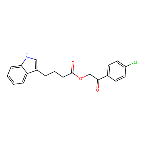 2-(4-chlorophenyl)-2-oxoethyl 4-(1H-indol-3-yl)butanoate structure