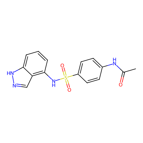 N-{4-[(1H-indazol-4-ylamino)sulfonyl]phenyl}acetamide structure