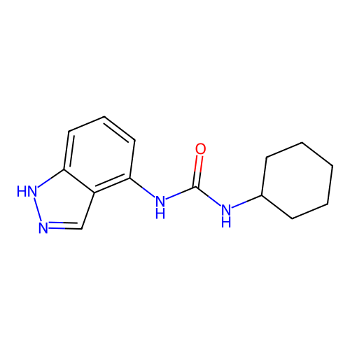 1-cyclohexyl-3-(1H-indazol-4-yl)urea structure