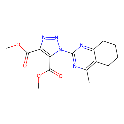 dimethyl 1-(4-methyl-5,6,7,8-tetrahydro-2-quinazolinyl)-1H-1,2,3-triazole-4,5-dicarboxylate structure