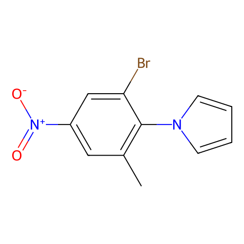 1-(2-bromo-6-methyl-4-nitrophenyl)-1H-pyrrole structure