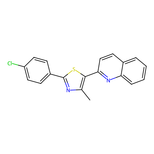 2-[2-(4-Chlorophenyl)-4-methyl-1,3-thiazol-5-yl]quinoline structure