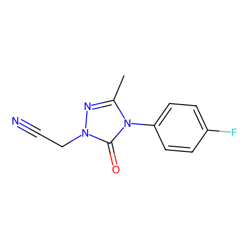 2-[4-(4-fluorophenyl)-3-methyl-5-oxo-4,5-dihydro-1H-1,2,4-triazol-1-yl]acetonitrile structure
