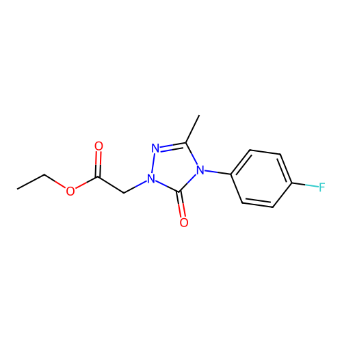 Ethyl 4-(4-fluorophenyl)-4,5-dihydro-3-methyl-5-oxo-1H-1,2,4-triazole-1-acetate structure