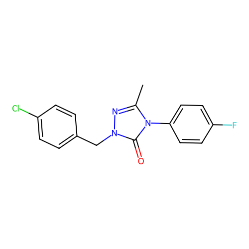 2-(4-chlorobenzyl)-4-(4-fluorophenyl)-5-methyl-2,4-dihydro-3H-1,2,4-triazol-3-one structure