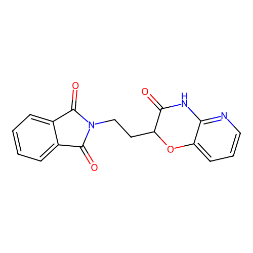 2-[2-(3-oxo-4H-pyrido[3,2-b][1,4]oxazin-2-yl)ethyl]isoindole-1,3-dione structure