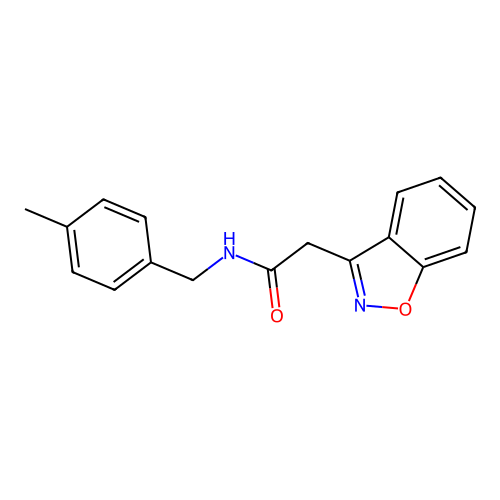 2-(1,2-benzoxazol-3-yl)-N-[(4-methylphenyl)methyl]acetamide structure