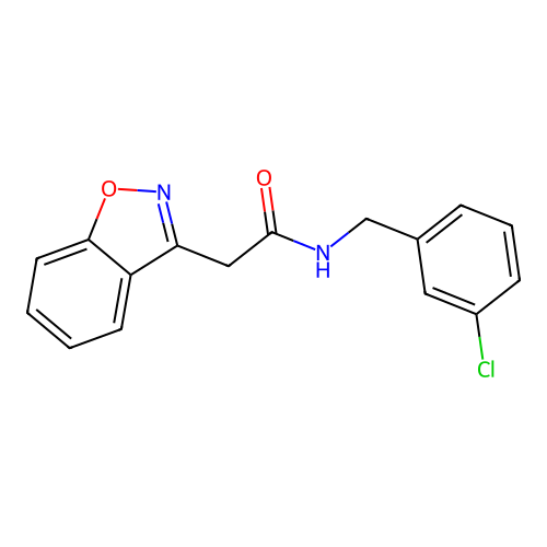 2-(1,2-benzoxazol-3-yl)-N-[(3-chlorophenyl)methyl]acetamide structure