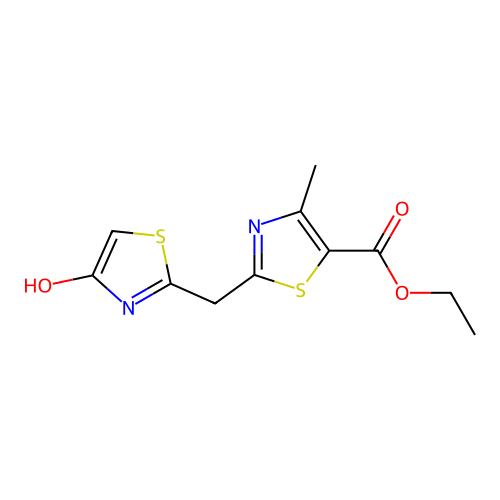 Ethyl 2-[(4-hydroxy-1,3-thiazol-2-yl)methyl]-4-methyl-1,3-thiazole-5-carboxylate structure