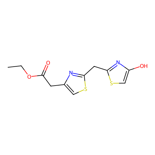 Ethyl 2-{2-[(4-hydroxy-1,3-thiazol-2-yl)methyl]-1,3-thiazol-4-yl}acetate structure