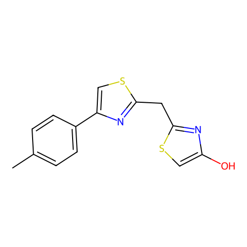 2-{[4-(4-Methylphenyl)-1,3-thiazol-2-yl]methyl}-1,3-thiazol-4-ol structure