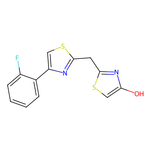 2-{[4-(2-Fluorophenyl)-1,3-thiazol-2-yl]methyl}-1,3-thiazol-4-ol structure