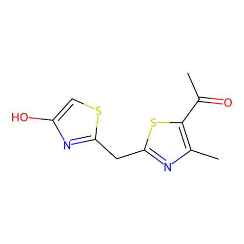 1-{2-[(4-Hydroxy-1,3-thiazol-2-yl)methyl]-4-methyl-1,3-thiazol-5-yl}-1-ethanone structure