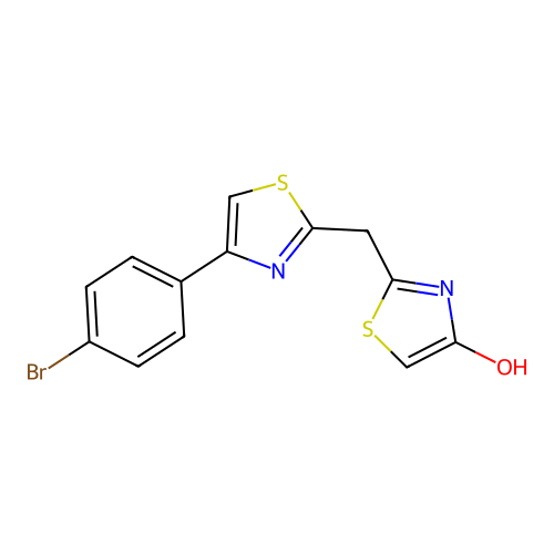 2-{[4-(4-Bromophenyl)-1,3-thiazol-2-yl]methyl}-1,3-thiazol-4-ol structure