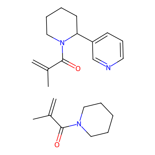 2-methyl-1-(1-piperidyl)prop-2-en-1-one; 2-methyl-1-(2-pyridin-3-yl-1-piperidyl)prop-2-en-1-one structure