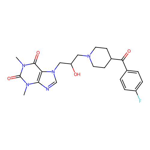 Theophylline, 7-(3-(4-(p-fluorobenzoyl)piperidino)-2-hydroxypropyl)- structure