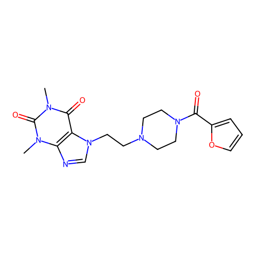 Theophylline, 7-(2-(4-(2-furoyl)-1-piperazinyl)ethyl)- structure