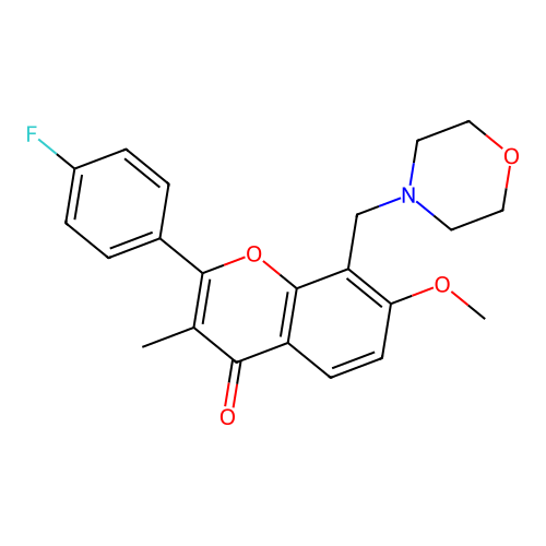 3-Methyl-7-methoxy-8-morpholinomethyl-4'-fluoroflavone structure