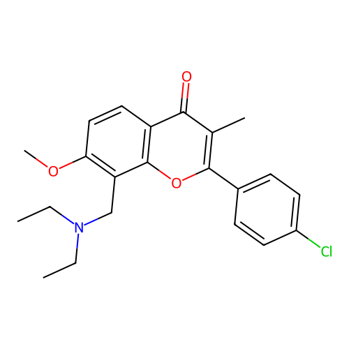 Flavone, 4'-chloro-8-((diethylamino)methyl)-7-methoxy-3-methyl- structure