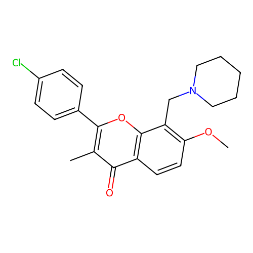 Flavone, 4'-chloro-7-methoxy-3-methyl-8-(piperidinomethyl)- structure