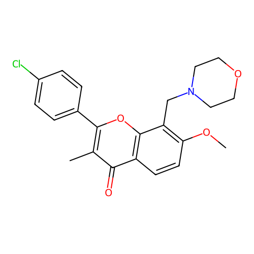3-Methyl-7-methoxy-8-morpholinomethyl-4'-chloroflavone structure