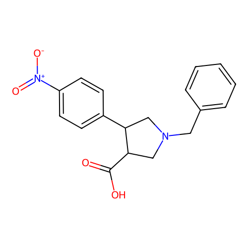 1-benzyl-4-(4-nitrophenyl)pyrrolidine-3-carboxylic Acid structure