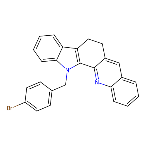 13-(4-bromobenzyl)-6,13-dihydro-5H-indolo[3,2-c]acridine structure