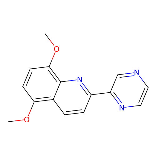 5-Methoxy-2-(2-pyrazinyl)-8-quinolinyl methyl ether structure