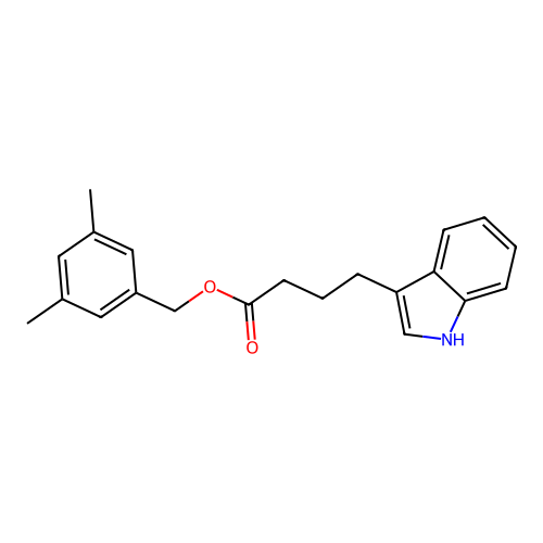 (3,5-dimethylphenyl)methyl 4-(1H-indol-3-yl)butanoate structure