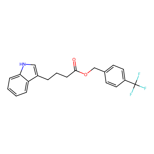 4-(trifluoromethyl)benzyl 4-(1H-indol-3-yl)butanoate structure