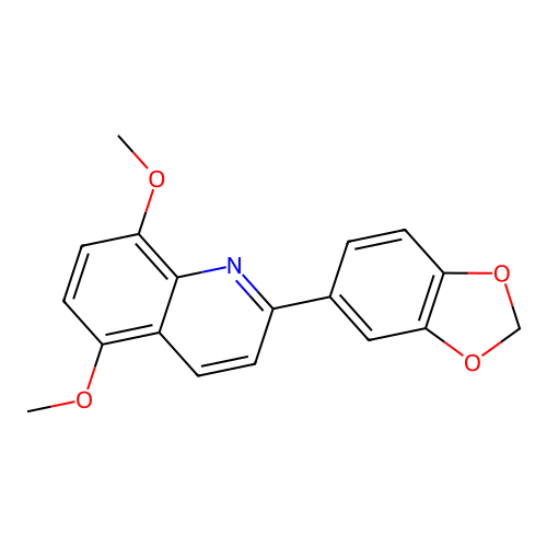 2-(1,3-Benzodioxol-5-yl)-5-methoxy-8-quinolinyl methyl ether structure