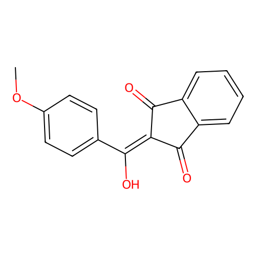 2-[hydroxy(4-methoxyphenyl)methylene]-1H-indene-1,3(2H)-dione structure